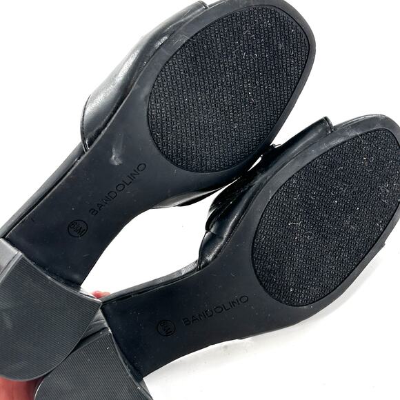 Bandolino Calle3 Chain Link Mules 6.5 Black NWOT Heels Pumps Capsule 90s Slip On - Picture 3 of 7